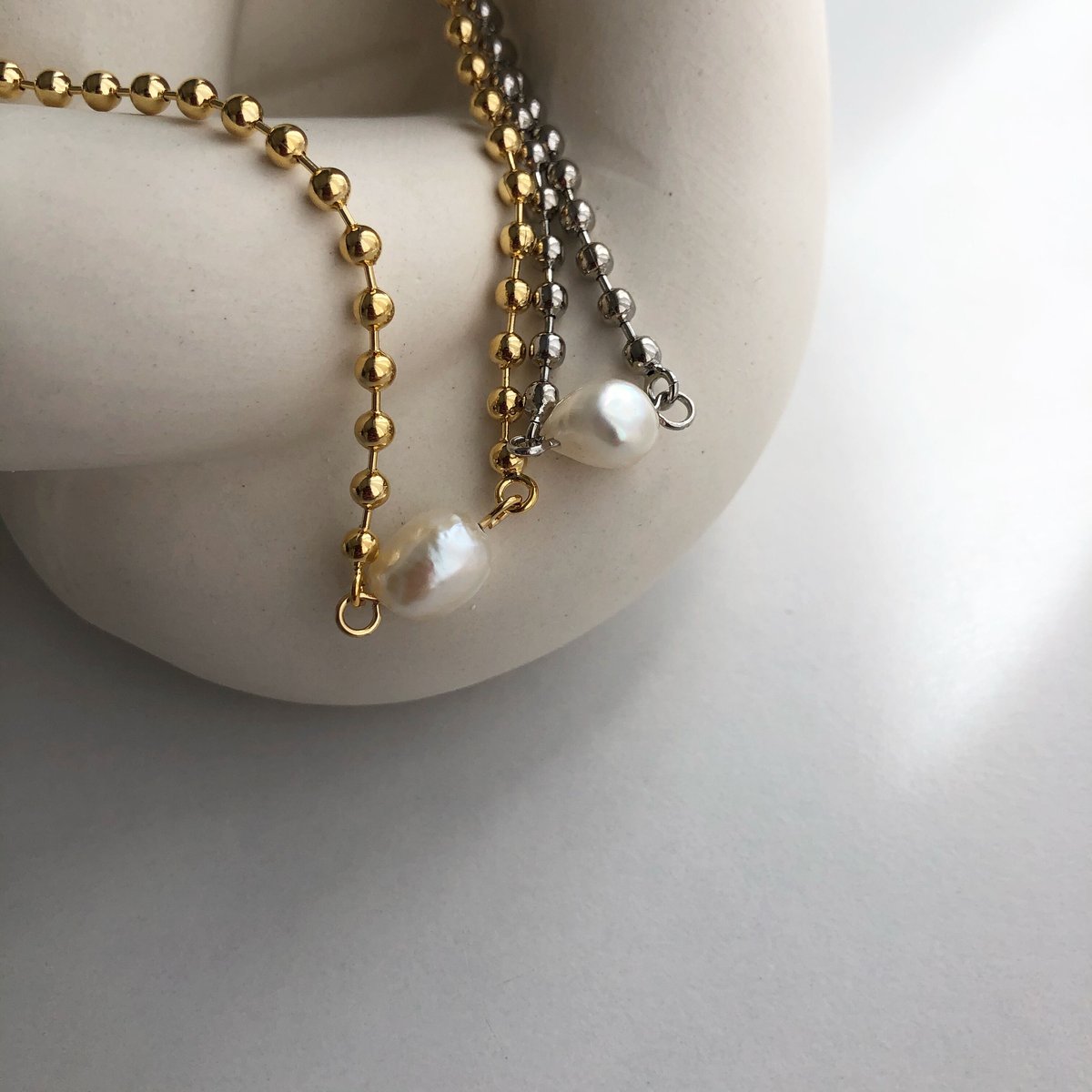 137N dotチェーン淡水パールネックレス | seasukii 137N dotチェーン淡水パールネックレス | seasukii