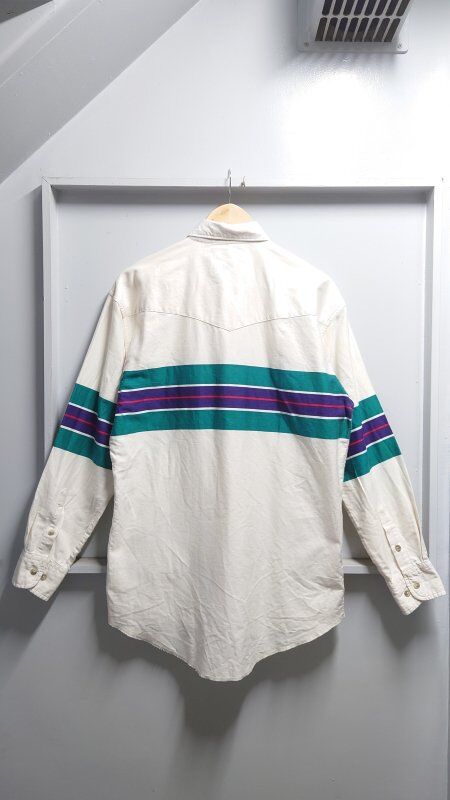 90’s Wrangler X-LONG TAILS ボーダー ライン シャツ