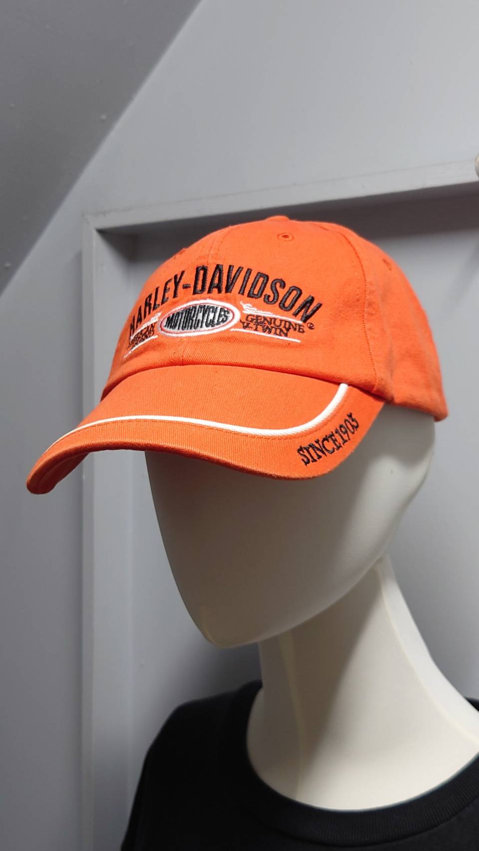 HARLEY DAVIDSON ロゴ刺繍 ベースボール キャップ オレンジ HARLEY DAVIDSON ロゴ刺繍 ベースボール キャップ オレンジ