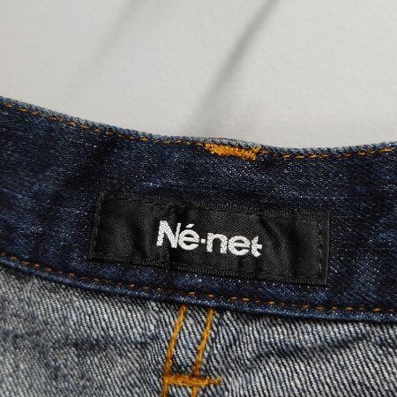 Ne-net 刺繍入り デニム フレア スカート インディゴ サイズ2 ネネット