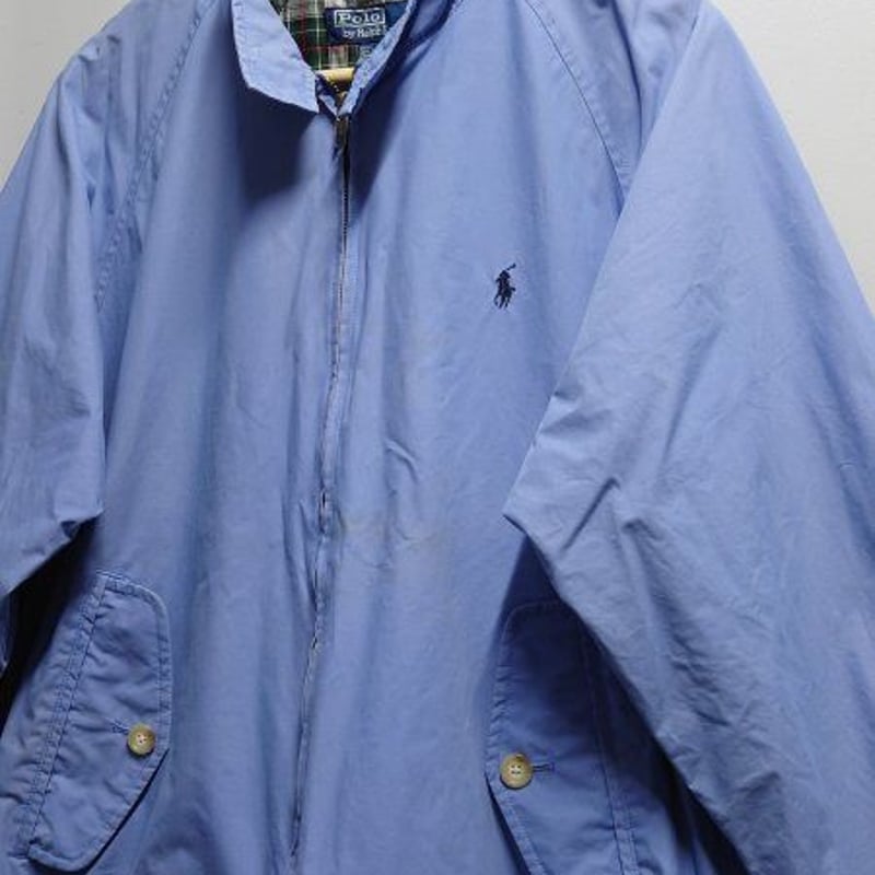 90's POLO RALPH LAUREN コットン スイングトップ サックスブルー M 裏...