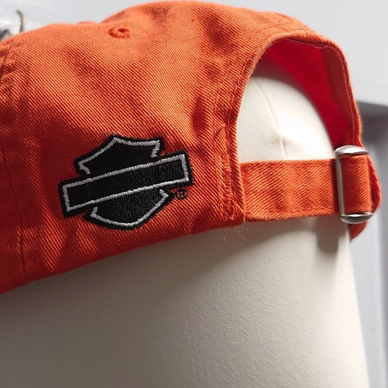 HARLEY DAVIDSON ロゴ刺繍 ベースボール キャップ オレンジ