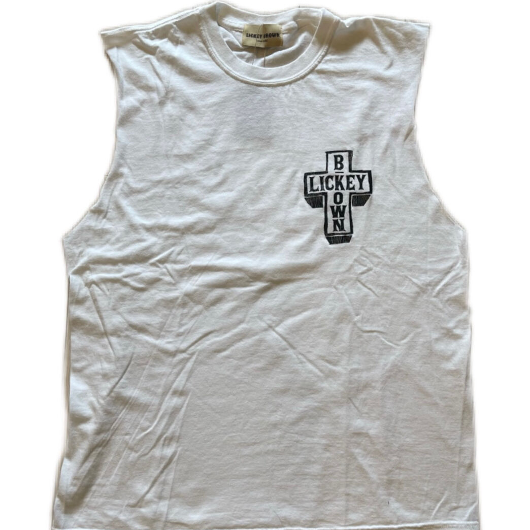 vintage dog tank （ホワイト） | LICKEY BROWN