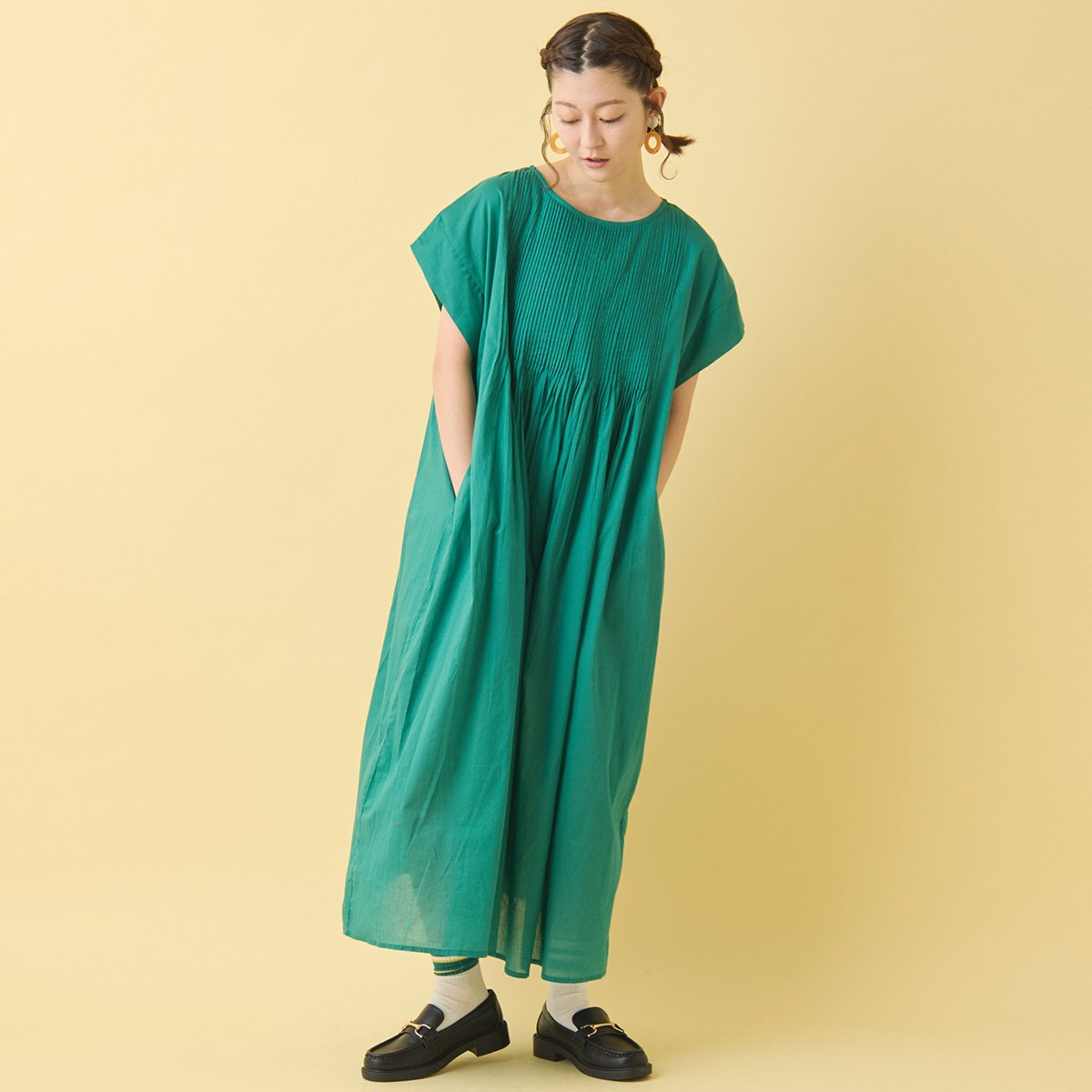 かぐれ　フレンチスリーブ　ピンタックワンピース　美品☆ かぐれ（カグレ）の「ピンタックワンピース（ワンピース）」 - WEAR
