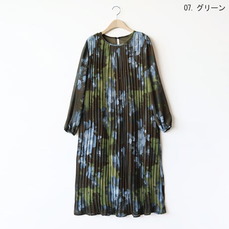 フラワーアートプリーツワンピース[41416355]natural mist