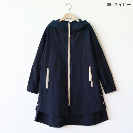 フーデッドロングジップコート[61714429]natural mist