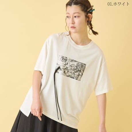 イレギュラーヘムコラージュTシャツ[22031143]vivid