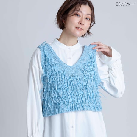 ループフリンジニットベスト[15842083]オンライン限定