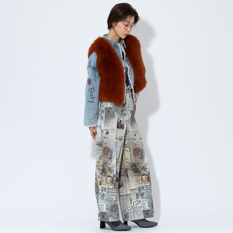 フェイクファーベスト[22034305]Vivid | natural mist Class