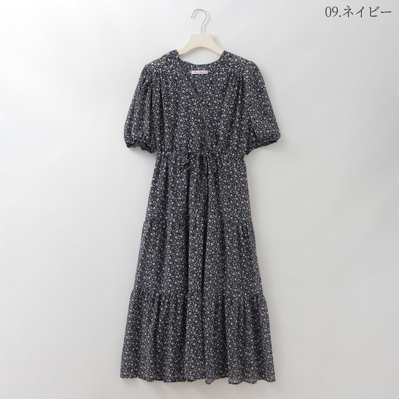 フラワープリントティアードワンピース [14956329]&Noel | natural m
