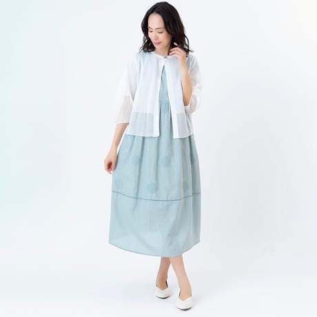 サークル刺繍デザインワンピース[61716375]natural mist