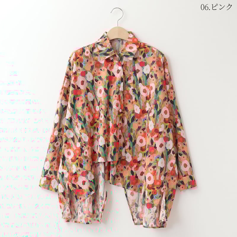 アシンメトリーデザインカラフルシャツ[22033069]vivid