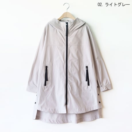 フーデッドロングジップコート[61714429]natural mist