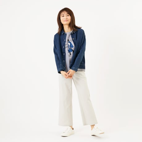 異素材ガールプリントプルオーバー[30111492]natural mist