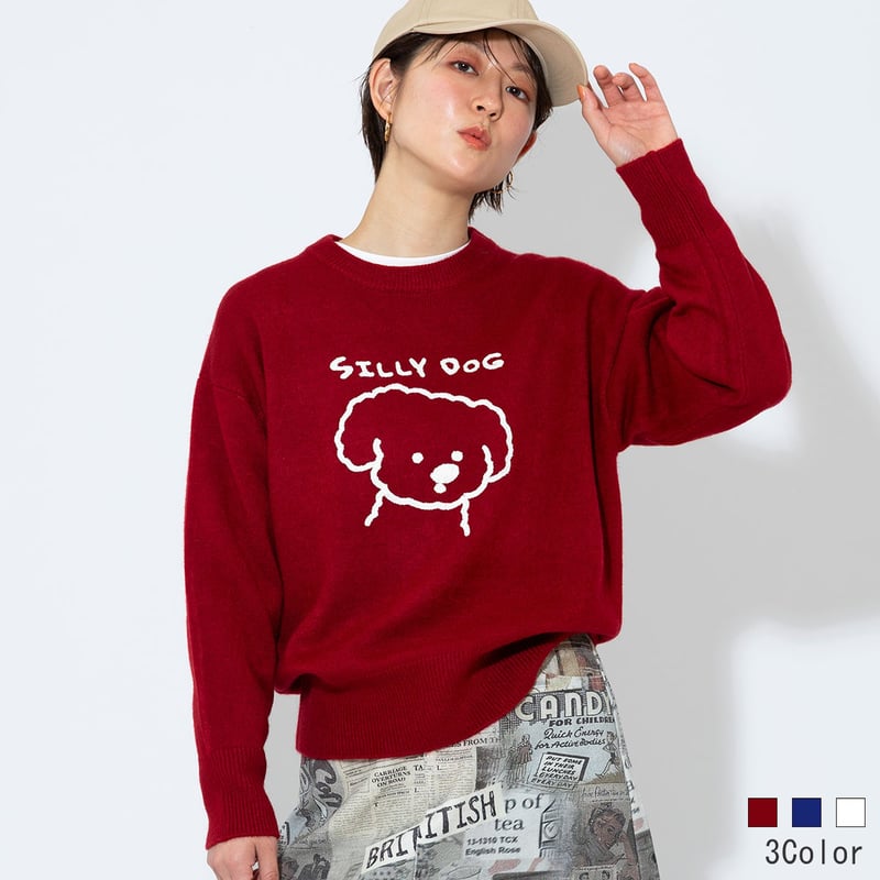 SILLYDOGニットプルオーバー[22032283]vivid | natural mist