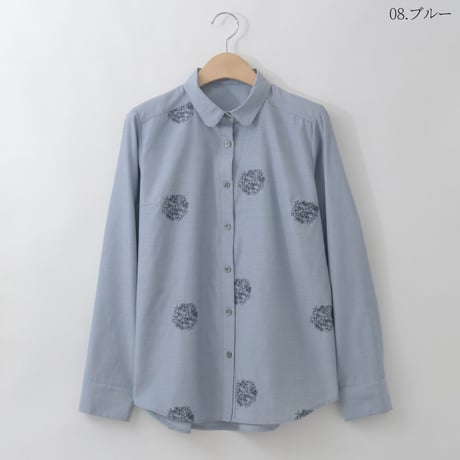 【洗える】フラワー刺繍デザインシャツ

[71213730]natural mist