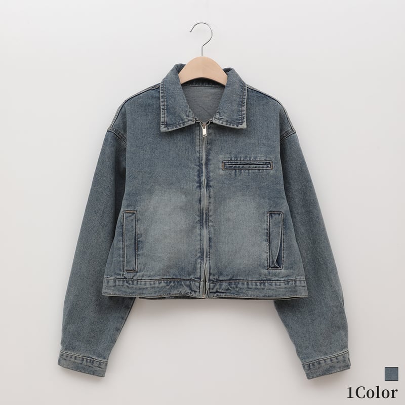 【美品】 45R ベスト デニム柄 止水ジップ ダブルジップ 内ポケット 3 45R商品検索ベスト(並び順：新着順)｜45R