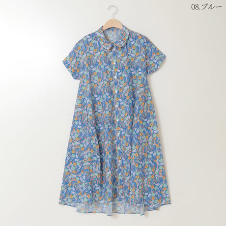 フラワープリントAラインワンピース[41416254]natural mist
