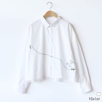 PANDA刺繍デザインシャツ[41413653]naturalmist