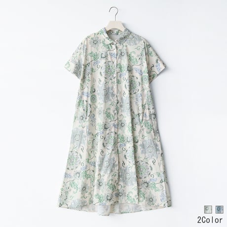ボタニカルプリントワンピース[41416428] natural mist