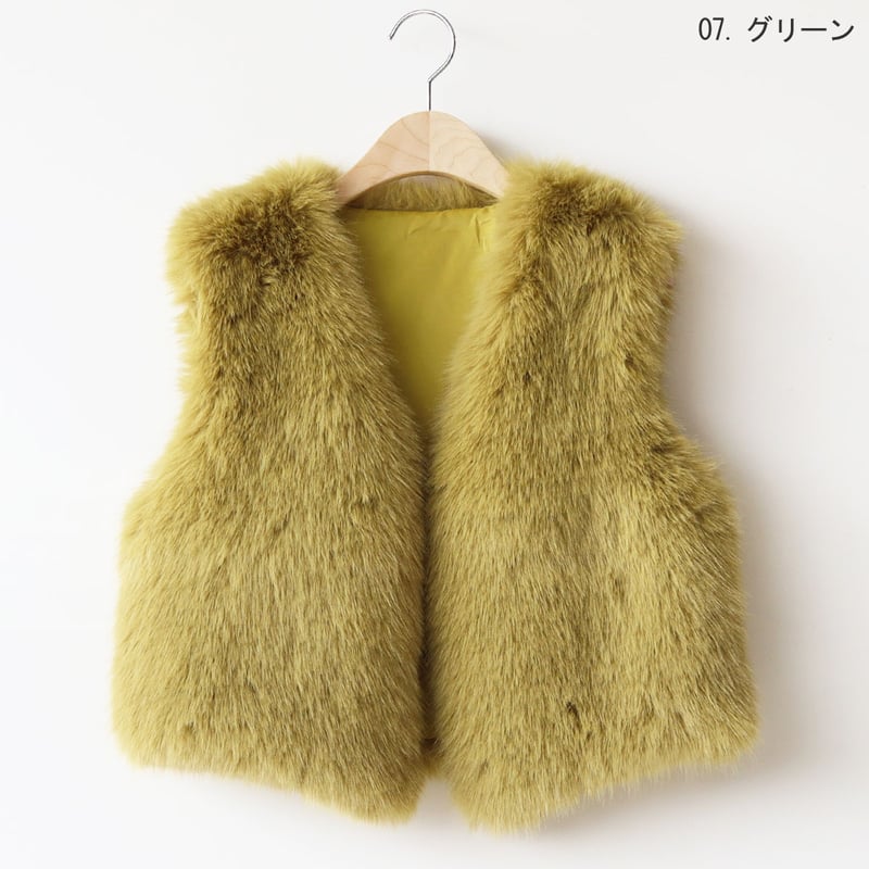 フェイクファーベスト[22034305]Vivid | natural mist Class