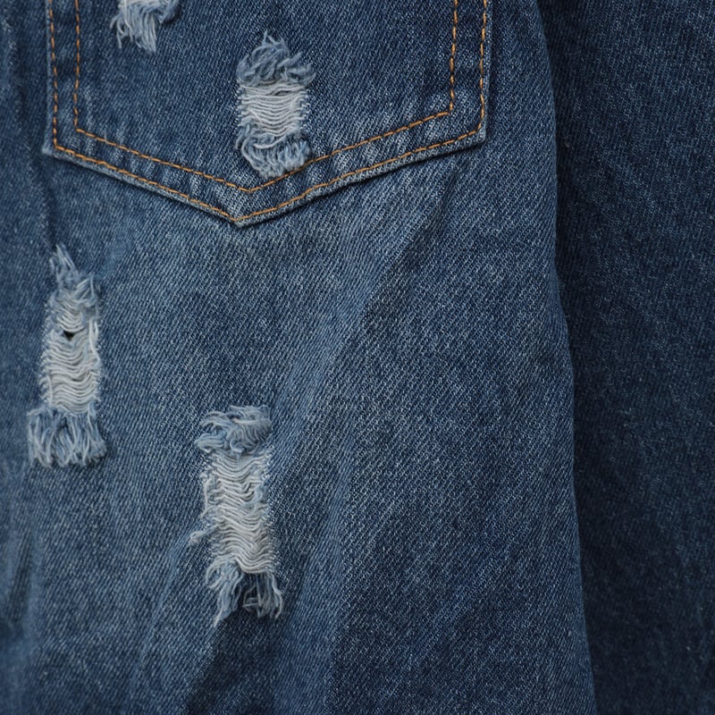フラワー刺繍フリンジヘムデニムジャケット[22034175]vivid | natural m