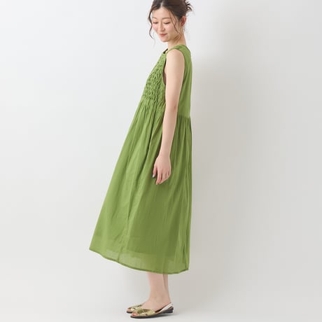 立体タックノースリーブワンピース[61716250]natural mist