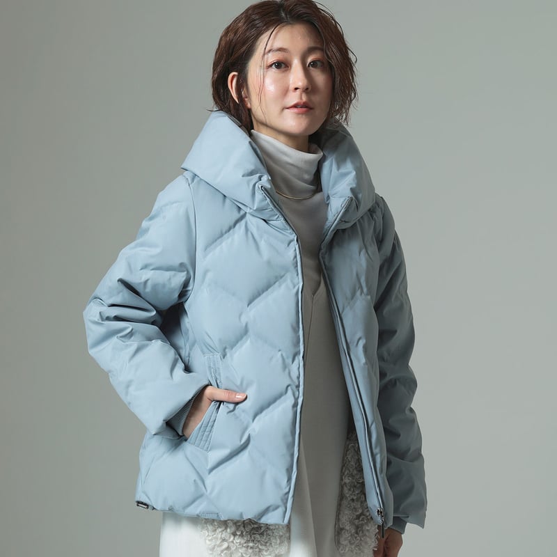 ボリュームカラーシームレスダウンショート丈コート[71214324]natural