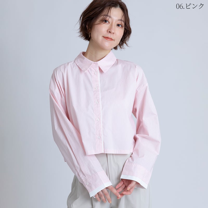 ストライプショートシャツ[15843026]オンライン限定 | natural mist Class