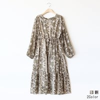 ペイズリーパターンシフォンワンピース[41416353]natural mist