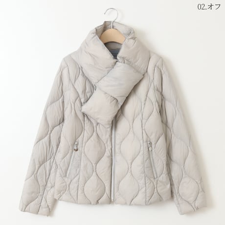 マフラー付きパファーノーカラージャケット[61714180]natural mist