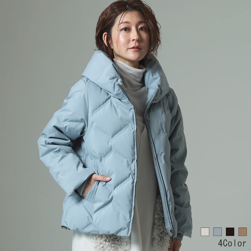 ボリュームカラーシームレスダウンショート丈コート[71214324]natural