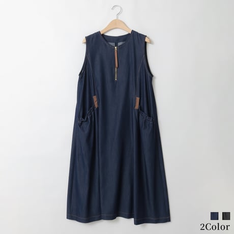 【natural mist class】刺繍ノースリーブワンピース リバーシブル】サークル刺繍ノースリーブワンピース[61716221