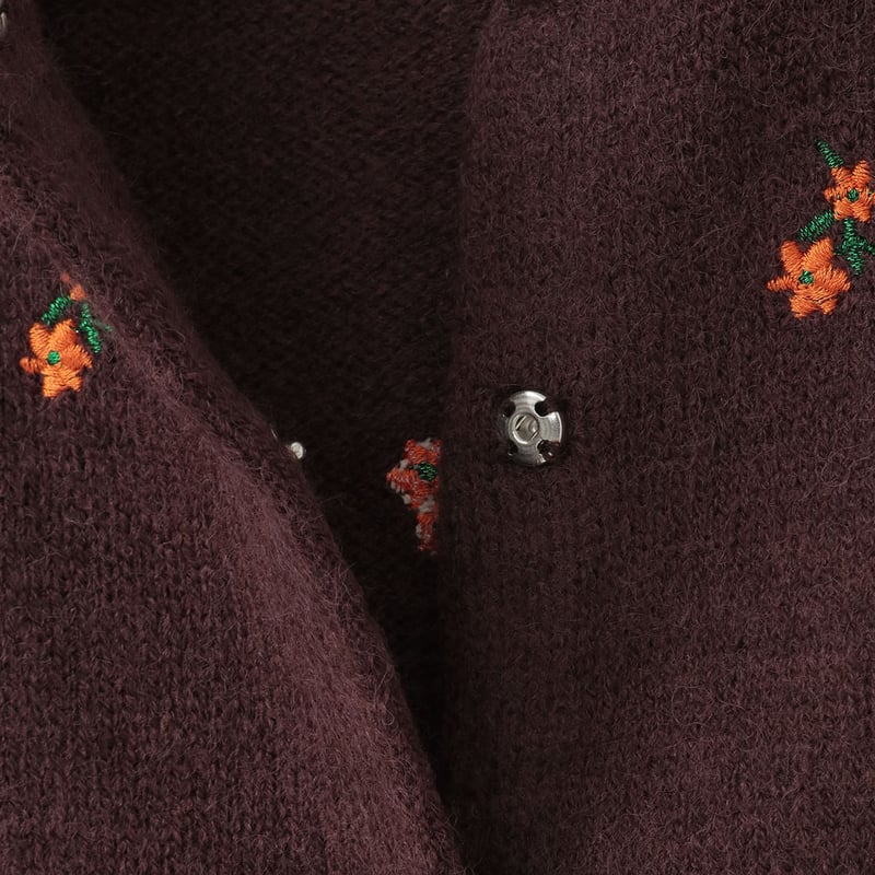 フラワーエンブロイダリーニットカーディガン[99942081]オンライン限定