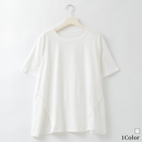 カットワークレースドッキングTシャツ

[22011546]natural mist