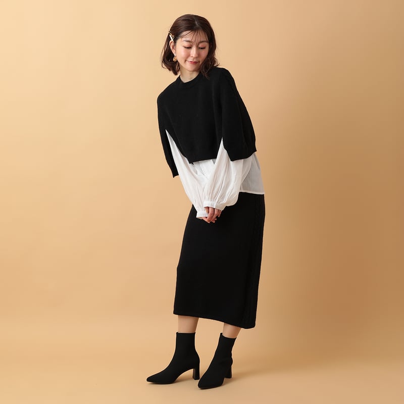 新品未使用clane サイドスリット ワイド ケープ ニット プルオーバ CLANE（クラネ）の「【CLANE(クラネ)】SIDE SLIT WIDE CAPE KNIT TOPS