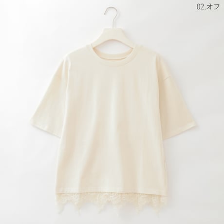 裾レース切替コットンTシャツ

[42251324]&Noel