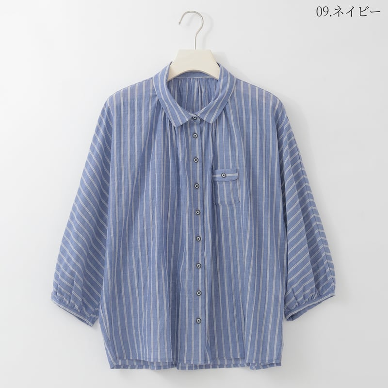 シアーストライプポケットシャツ [61713852]natural mist | natur
