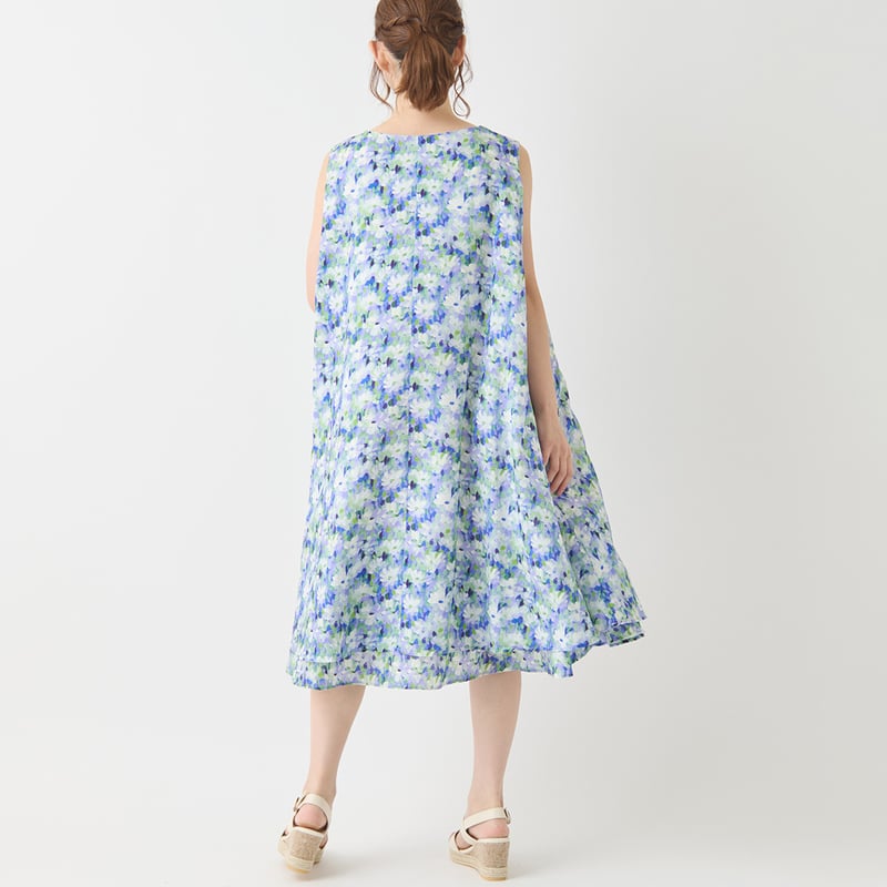 フラワーペイントノースリーブワンピース[41416084]natural mist | nat