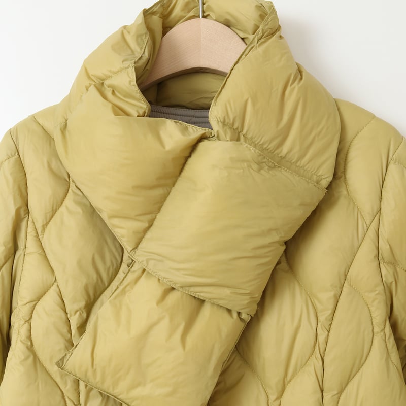 マフラー付きパファーノーカラージャケット[61714180]natural mist | na