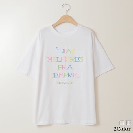 カラフルボタン&ロゴ刺繍Tシャツ[30111311]natural mist