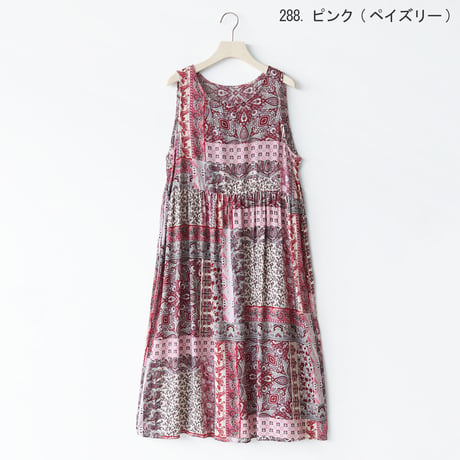 【特価品】マルチパターンギャザーワンピース[66204372]naturalmist
