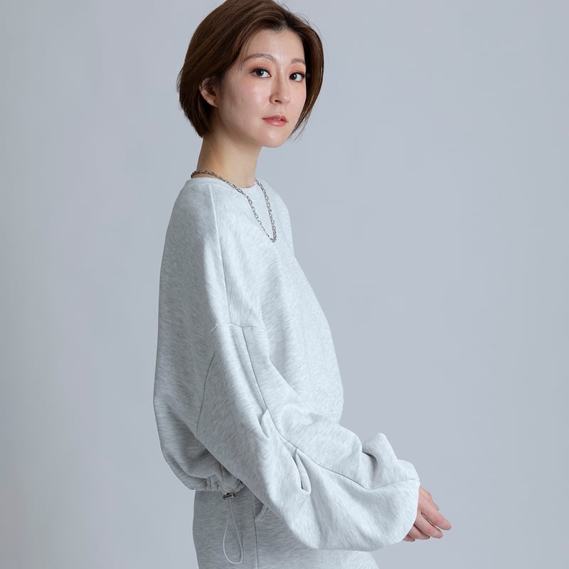 ボリュームスリーブ短丈スウェットプルオーバー[15841022]オンライン