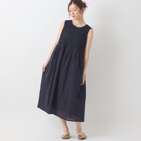 立体タックノースリーブワンピース[61716250]natural mist
