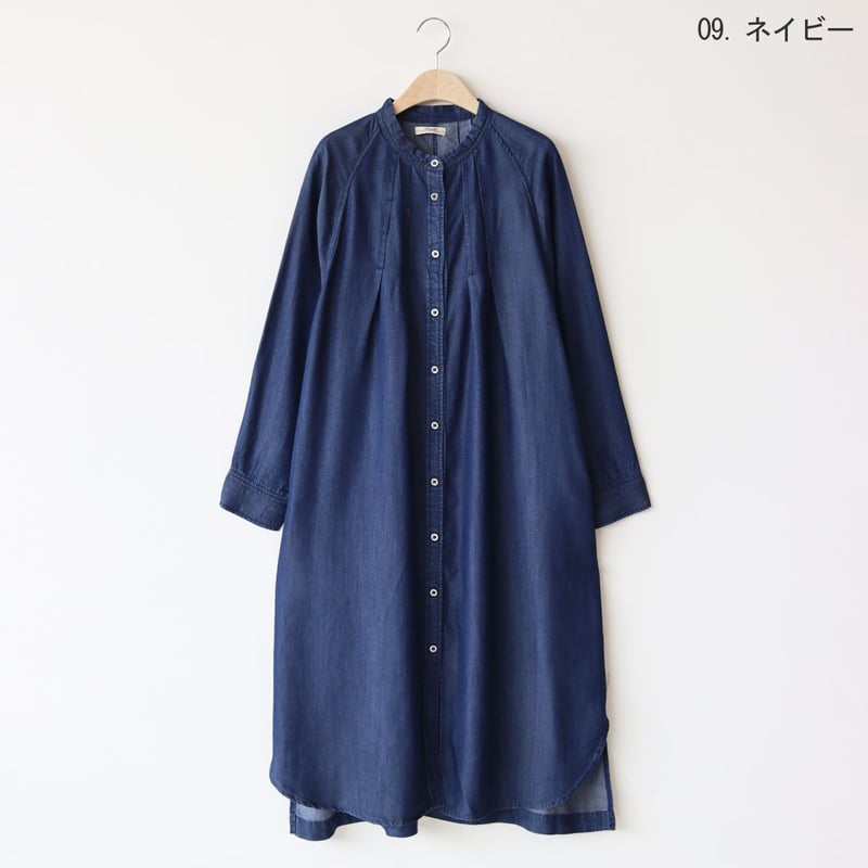 バンドカラーデニムシャツワンピース[33356265]＆Noel | natural mist
