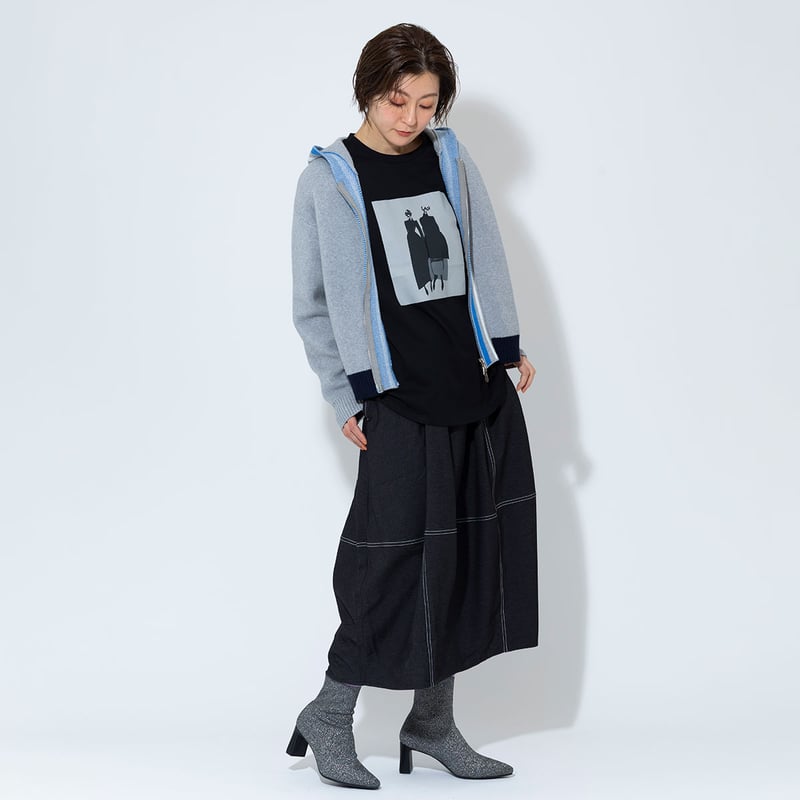 ステッチデザインデニムスカート[22035171]vivid | natural mist C