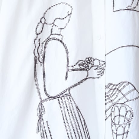 モチーフエンブロイダリーコットンシャツ[41413651]naturalmist