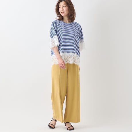 スカラップレースドッキングカットソー[41411256]natural mist