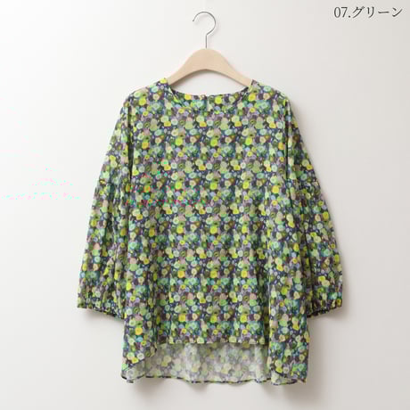 パフスリーブフラワープリントブラウス[14913102]natural mist