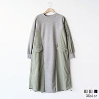 異素材ドッキングジャージーワンピース[61716366]natural mist